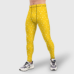 Тайтсы мужские Жёлтый со звёздочками, цвет: 3D-принт — фото 2