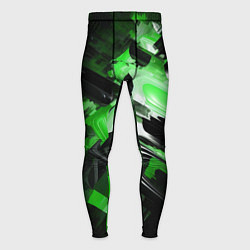 Тайтсы мужские Green dark abstract geometry style, цвет: 3D-принт