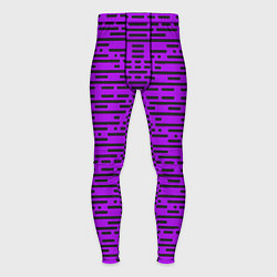Тайтсы мужские Чёрные полосы на фиолетовом фоне, цвет: 3D-принт