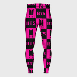 Мужские тайтсы BTS pattern pink logo