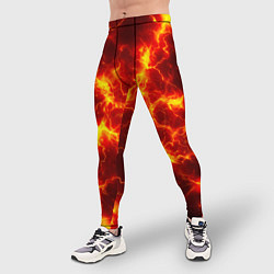 Тайтсы мужские Текстура огня, цвет: 3D-принт — фото 2