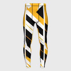 Мужские тайтсы Black and yellow stripes on a white background