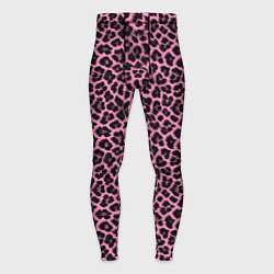 Мужские тайтсы Шкура леопарда в черно розовую текстуру
