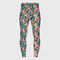 Мужские тайтсы Маки и синицы паттерн