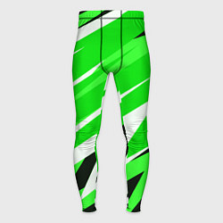 Мужские тайтсы Geometry stripes green