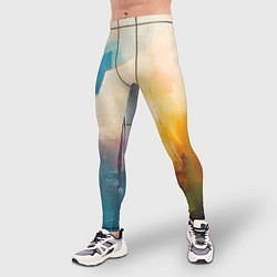 Тайтсы мужские Живопись мазками, цвет: 3D-принт — фото 2