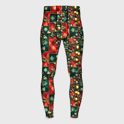 Тайтсы мужские Остролистный падуб и золотые шары, цвет: 3D-принт