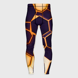 Тайтсы мужские Чёрные шестиугольники на чёрном фоне, цвет: 3D-принт