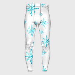 Мужские тайтсы Зимний узор из снежинок
