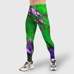 Тайтсы мужские A purple mineral in a green stone, цвет: 3D-принт — фото 2