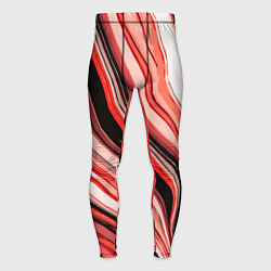 Мужские тайтсы Волнистые вертикальные чёрно-красные полосы