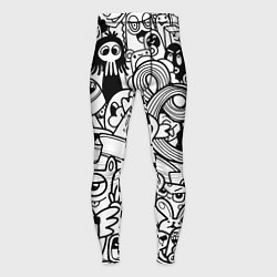 Мужские тайтсы Black and white doddle monsters