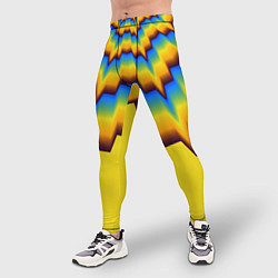 Тайтсы мужские Узоры на желтом, цвет: 3D-принт — фото 2