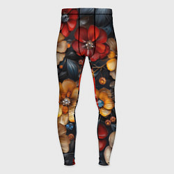 Мужские тайтсы Объемные бутоны цветов