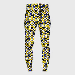 Мужские тайтсы Киберпанк шестиугольники жёлтые