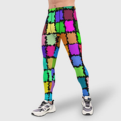 Тайтсы мужские Лоскутки, цвет: 3D-принт — фото 2