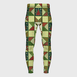 Мужские тайтсы Лоскутный рождественский узор