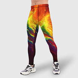 Тайтсы мужские Абстрактные волны с огнем, цвет: 3D-принт — фото 2