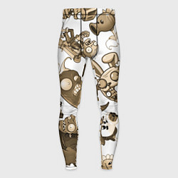 Тайтсы мужские Растения против зомби в бежевых тонах, цвет: 3D-принт
