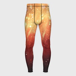 Тайтсы мужские Желто-красная текстура блестящая, цвет: 3D-принт
