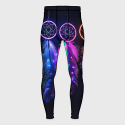 Тайтсы мужские Ловцы снов - свечение перьев, цвет: 3D-принт