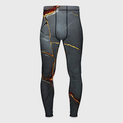 Мужские тайтсы Серая текстура с золотым изломом