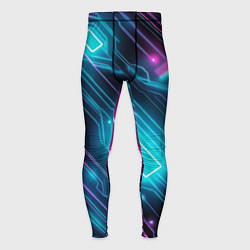 Тайтсы мужские Неоновый узор киберпанк микросхемы, цвет: 3D-принт