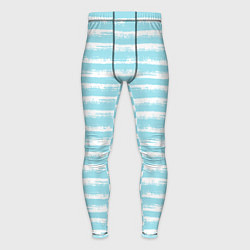 Мужские тайтсы Бело-голубой полосатый паттерн