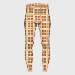 Мужские тайтсы Светлый коричневый простая клетка