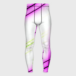 Тайтсы мужские Green white pink line, цвет: 3D-принт