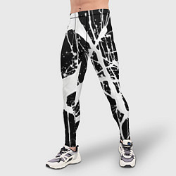 Тайтсы мужские Брызги белой краски, цвет: 3D-принт — фото 2