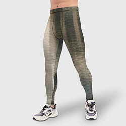 Тайтсы мужские Размытые серо-бежевые полосы, цвет: 3D-принт — фото 2