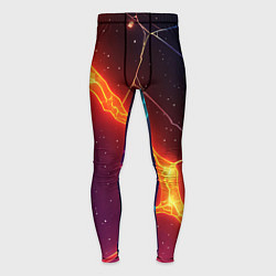 Мужские тайтсы Сине-оранжевые молнии текстура