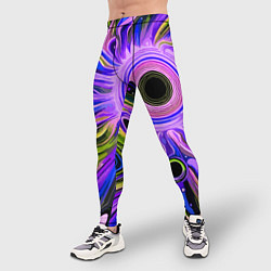 Тайтсы мужские Абстрактный неоновый космос - чёрная дыра, цвет: 3D-принт — фото 2