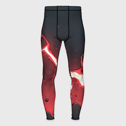 Мужские тайтсы Красная молния на черной текстуре
