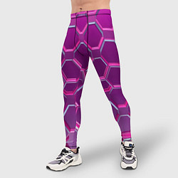 Тайтсы мужские Розовый бронежилет, цвет: 3D-принт — фото 2