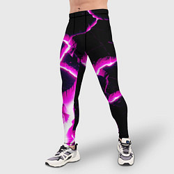Тайтсы мужские Color pink black, цвет: 3D-принт — фото 2