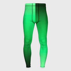 Мужские тайтсы Чёрно-зелёный градиент пополам