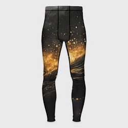 Тайтсы мужские Золотистое сияние на черной текстуре, цвет: 3D-принт