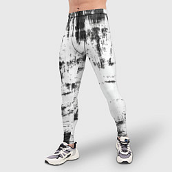 Тайтсы мужские Color black and white, цвет: 3D-принт — фото 2
