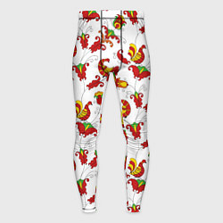 Тайтсы мужские Русский народный орнамент в стиле росписей Северно, цвет: 3D-принт