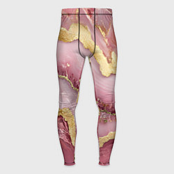 Мужские тайтсы Объемная текстура розовая с золотом
