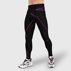 Тайтсы мужские Color pink line, цвет: 3D-принт — фото 2
