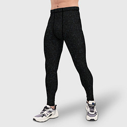 Тайтсы мужские Чёрный в мелкую синюю крапинку, цвет: 3D-принт — фото 2