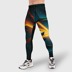 Тайтсы мужские Космический неоновый разлом, цвет: 3D-принт — фото 2
