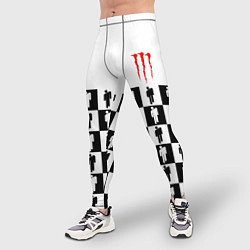 Тайтсы мужские Monster energy pattern, цвет: 3D-принт — фото 2