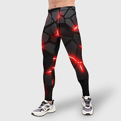 Тайтсы мужские Красная неоновая броня, цвет: 3D-принт — фото 2