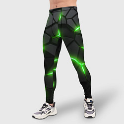 Тайтсы мужские Зеленая неоновая броня, цвет: 3D-принт — фото 2