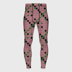 Мужские тайтсы Коричневая с черным и зеленым плитка