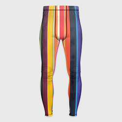 Тайтсы мужские Разноцветная полоска, цвет: 3D-принт